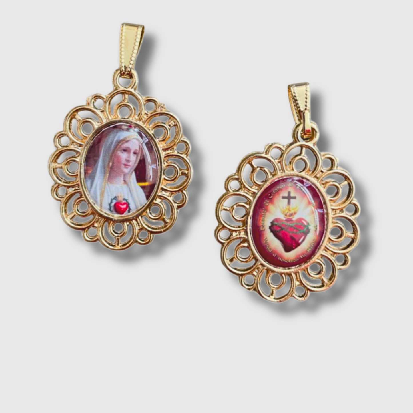 Medalla Virgen de Fátima y Detente (DOBLE VISTA)