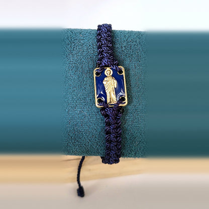 Pulsera de Hilo con Placa Metal San Judas Tadeo