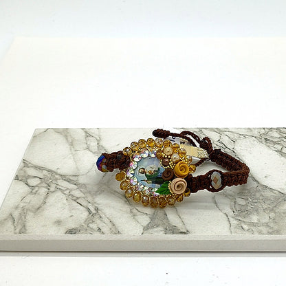 Pulsera Tejida Medalla San Judas Tadeo Decorada