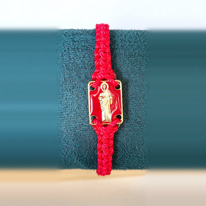 Pulsera de Hilo con Placa Metal San Judas Tadeo