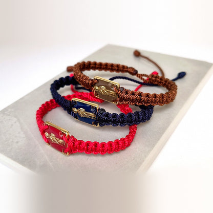 Pulsera de Hilo con Placa Metal San Judas Tadeo