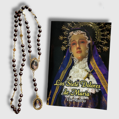 Libro Siete Dolores de la Virgen con Rosario de los siete Dolores.