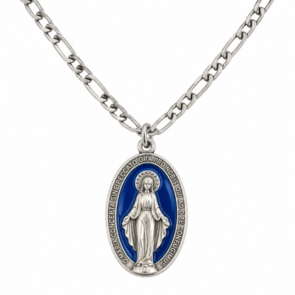 Cadena de acero + Medalla Milagrosa Italiana