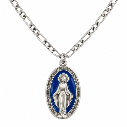 Cadena de acero + Medalla Milagrosa Italiana