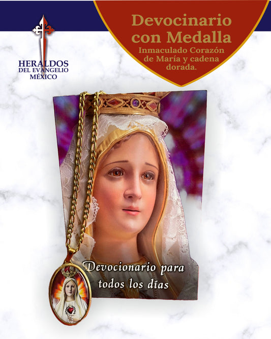 Devotional with chain and medal of the Immaculate Heart of Mary