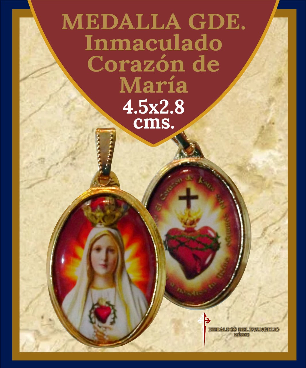 Medalla GRANDE Inmaculado Corazón de María