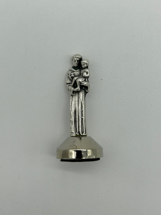 Figura metálica San Antonio Italiana para escritorio con adhesivo.