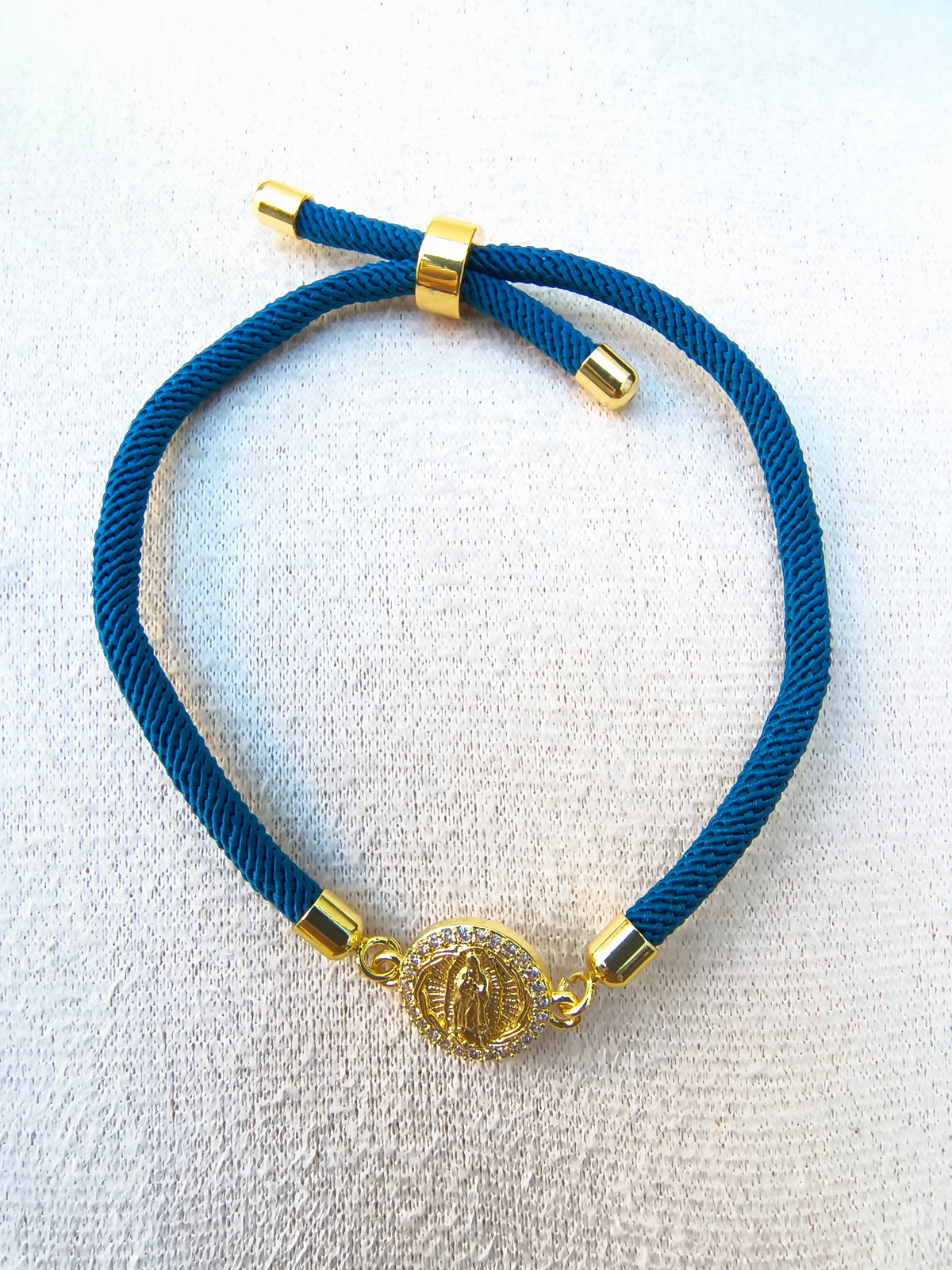 Pulsera Poliéster Azul Virgen de Guadalupe
