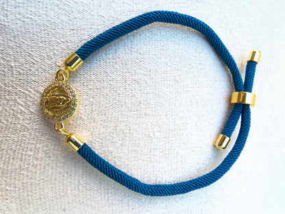 Pulsera Poliéster Azul Virgen de Guadalupe