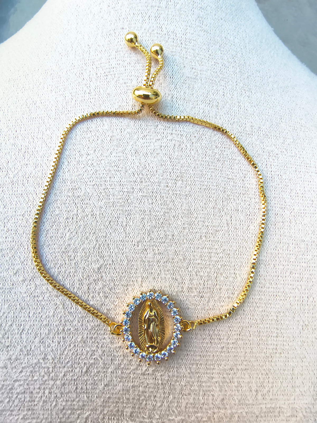 Pulsera de Caja con Esfera Ajustable Virgen de Guadalupe