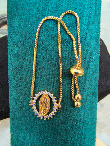 Pulsera de Caja con Esfera Ajustable Virgen de Guadalupe