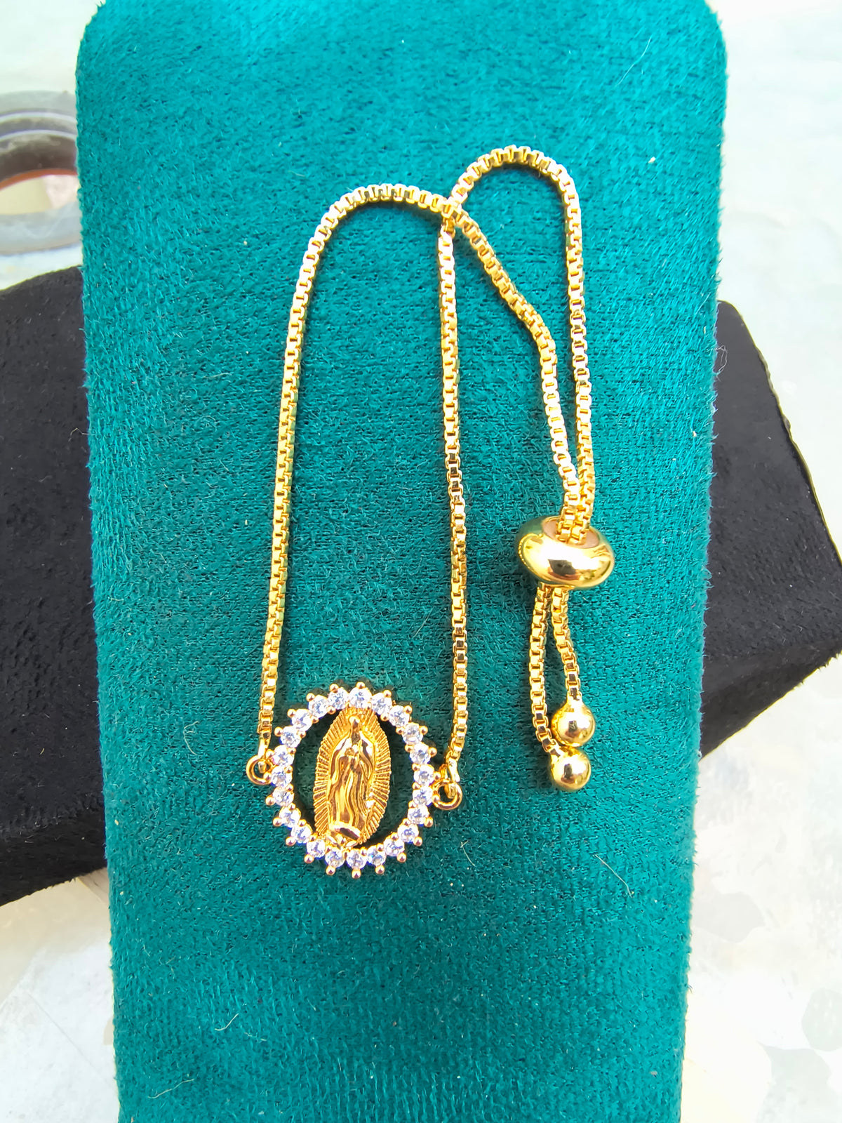 Pulsera de Caja con Esfera Ajustable Virgen de Guadalupe