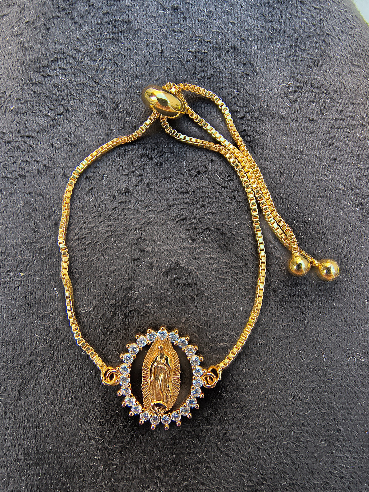 Pulsera de Caja con Esfera Ajustable Virgen de Guadalupe