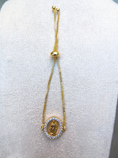 Pulsera de Caja con Esfera Ajustable Virgen de Guadalupe