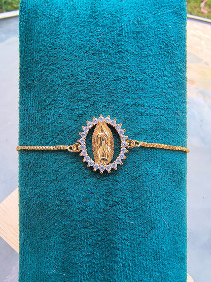 Pulsera de Caja con Esfera Ajustable Virgen de Guadalupe