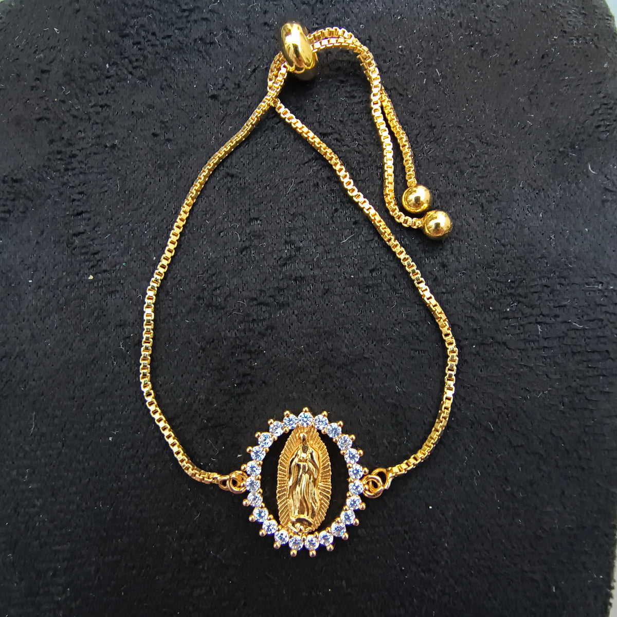 Pulsera de Caja con Esfera Ajustable Virgen de Guadalupe