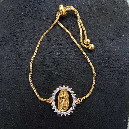 Pulsera de Caja con Esfera Ajustable Virgen de Guadalupe