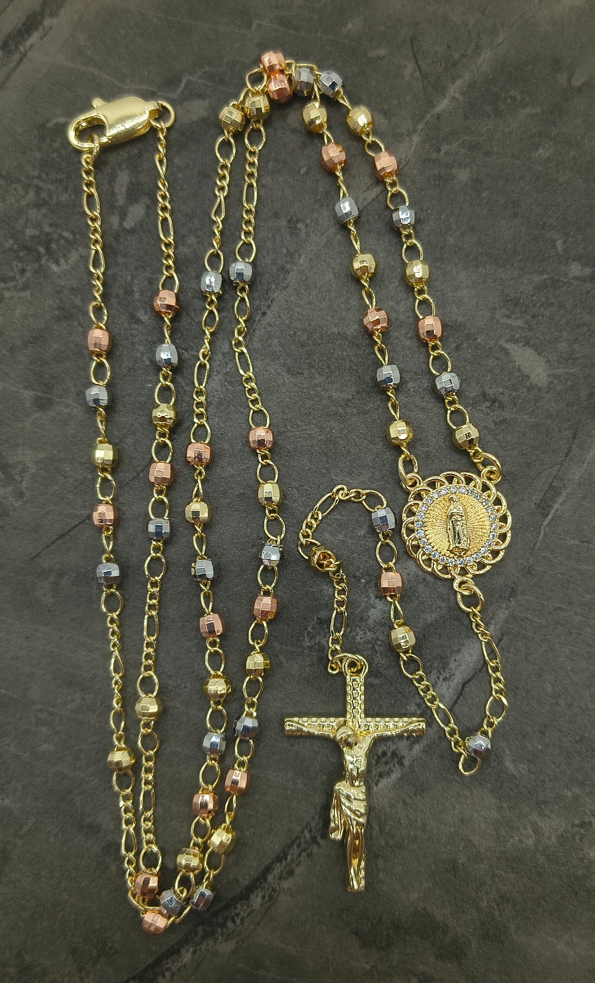 Collar Rosario Chapa de Oro Florentino #4