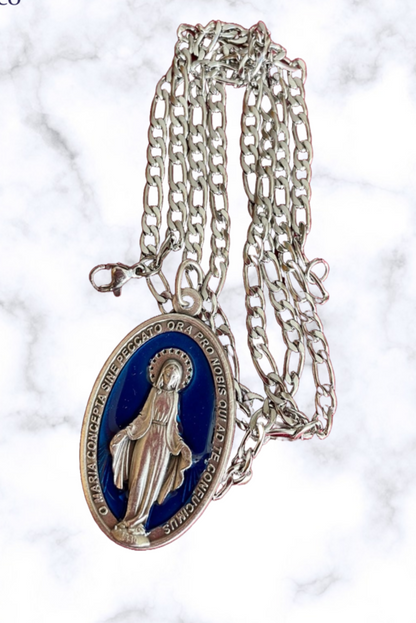 Cadena de acero + Medalla Milagrosa Italiana