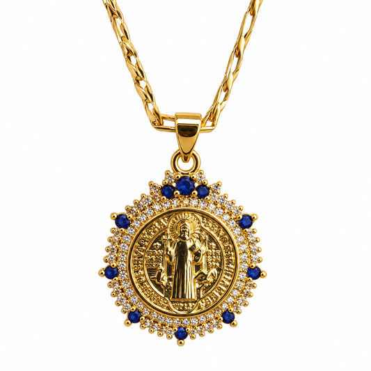 Medalla San Benito con Circonias