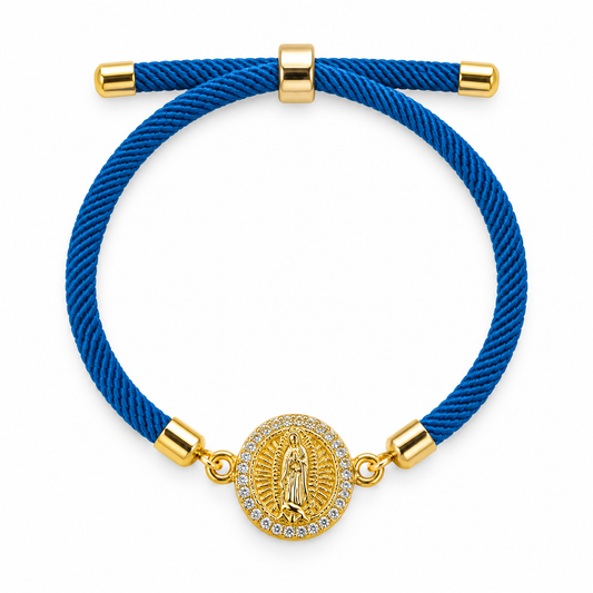 Pulsera Poliéster Azul Virgen de Guadalupe