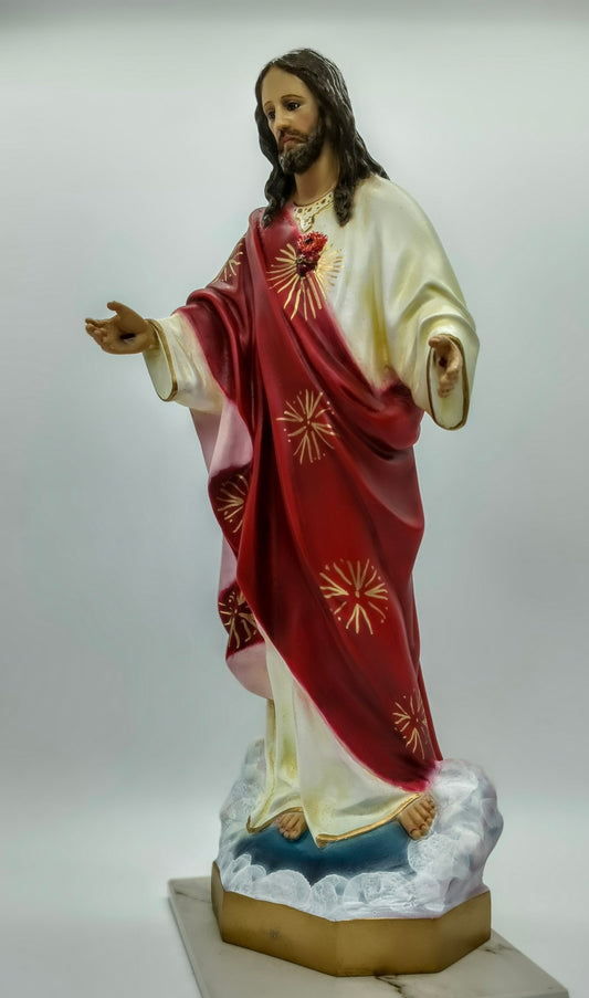 Figura devocional Sagrado Corazón de Jesús Manto Rojo