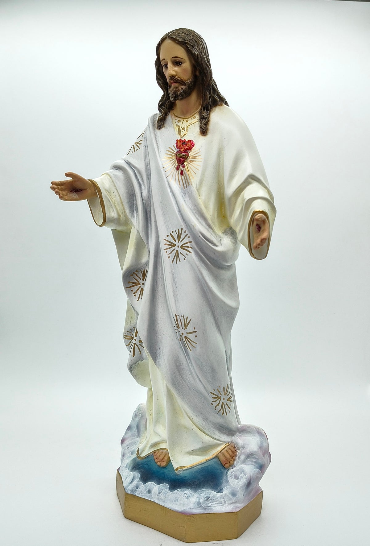 Figura devocional Sagrado Corazón de Jesús Manto Blanco