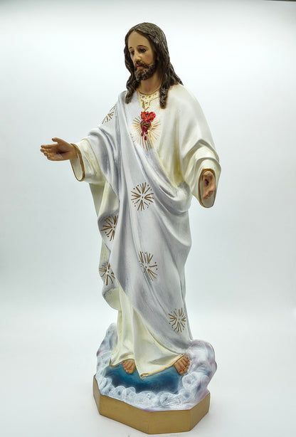Figura devocional Sagrado Corazón de Jesús Manto Blanco