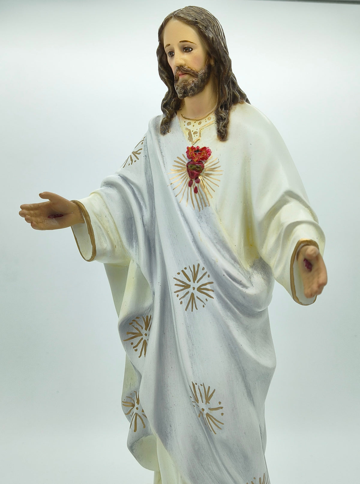 Figura devocional Sagrado Corazón de Jesús Manto Blanco