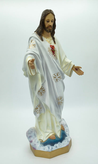 Figura devocional Sagrado Corazón de Jesús Manto Blanco
