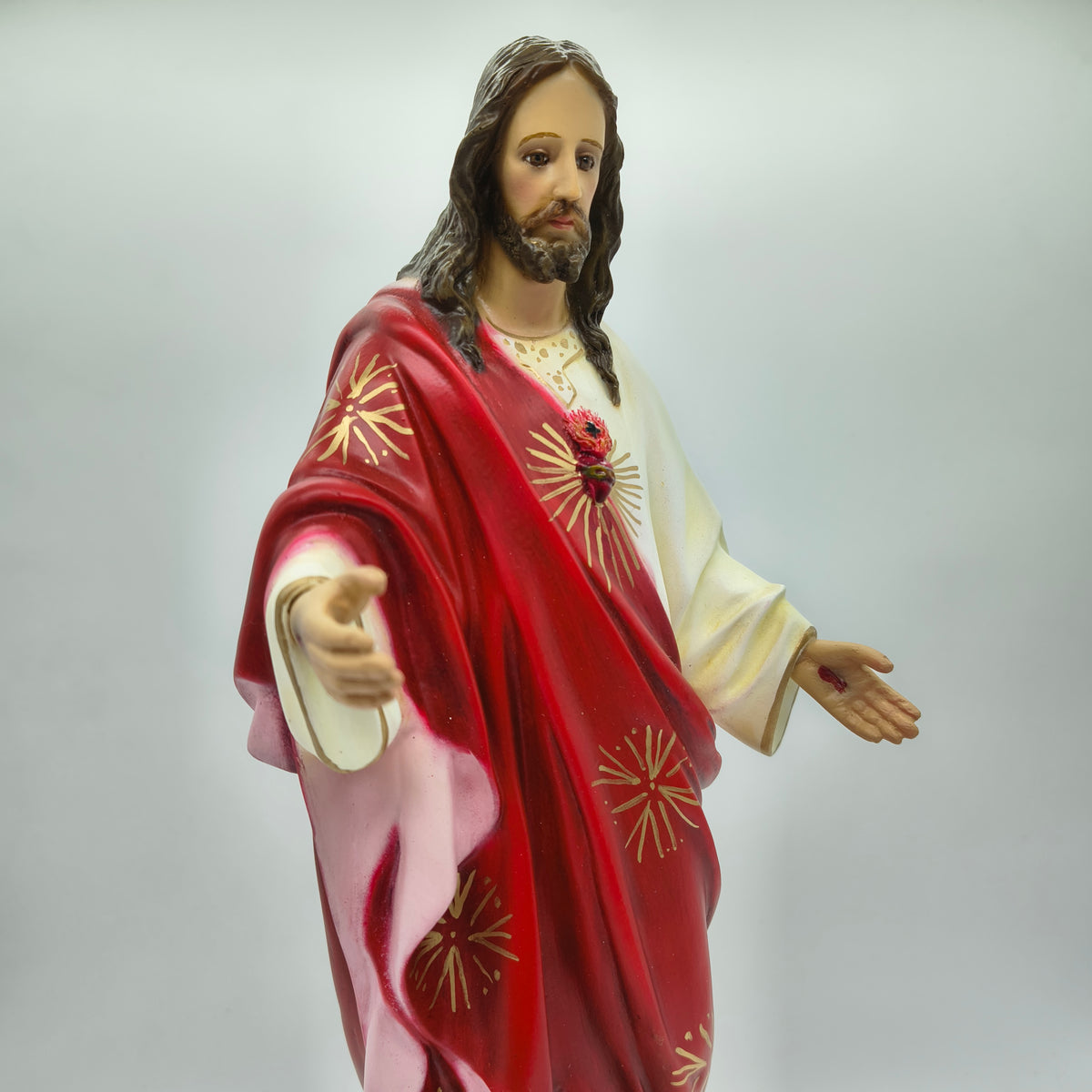 Figura devocional Sagrado Corazón de Jesús Manto Rojo