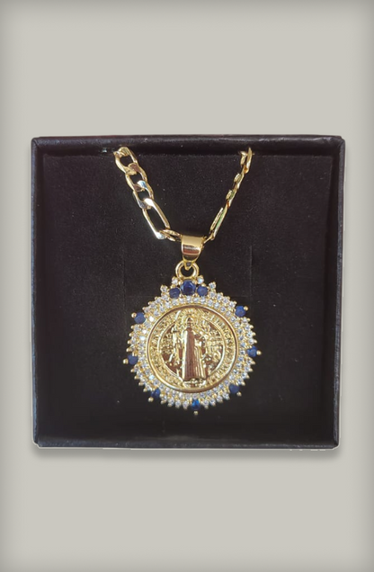 Medalla San Benito con Circonias