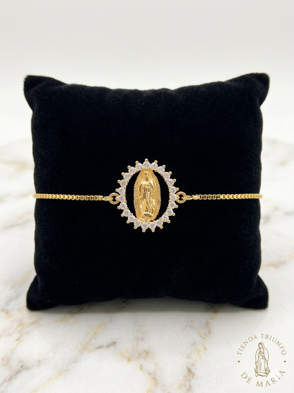 Pulsera de Caja con Esfera Ajustable Virgen de Guadalupe