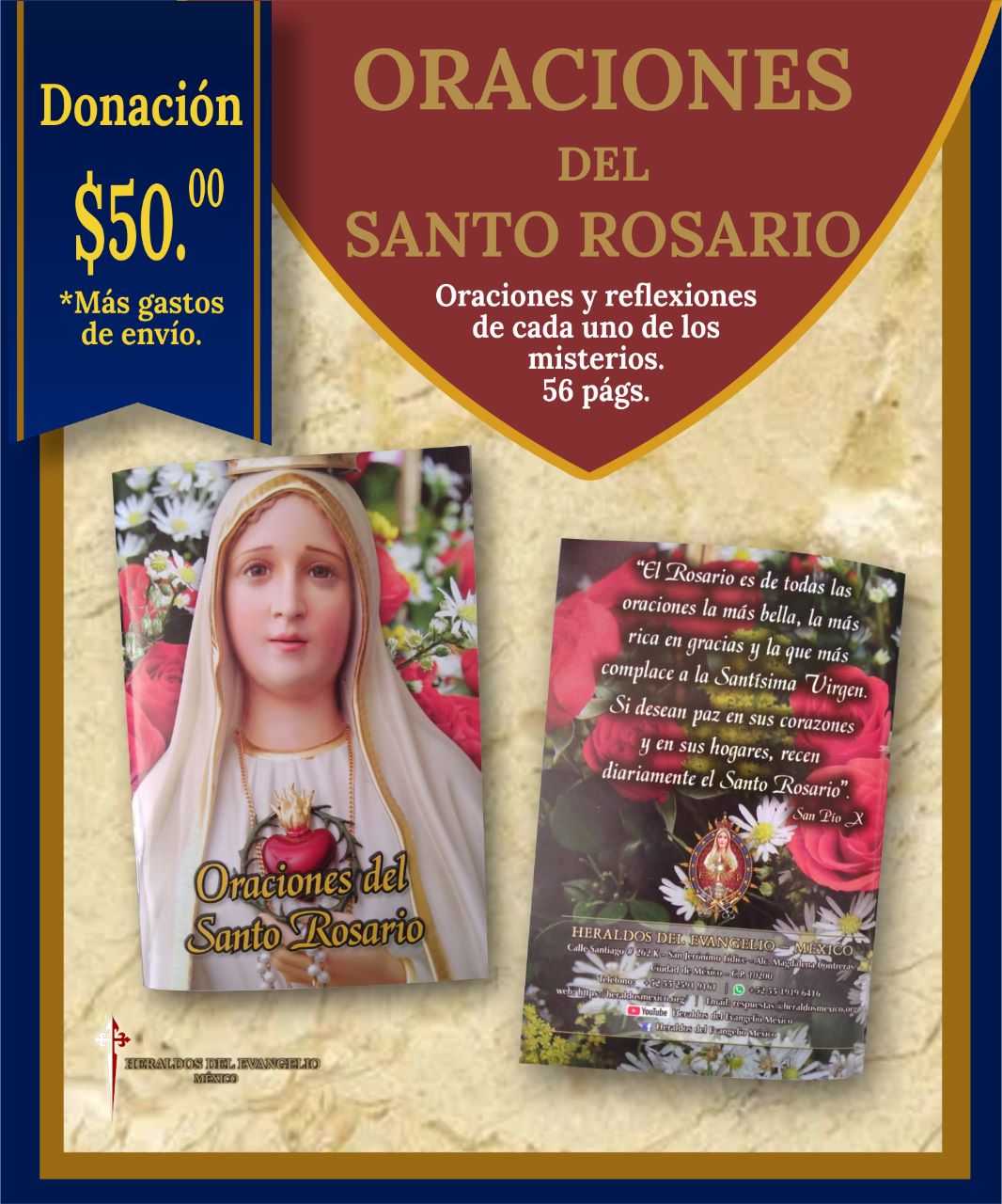 Libro "Oraciones del Santo Rosario"